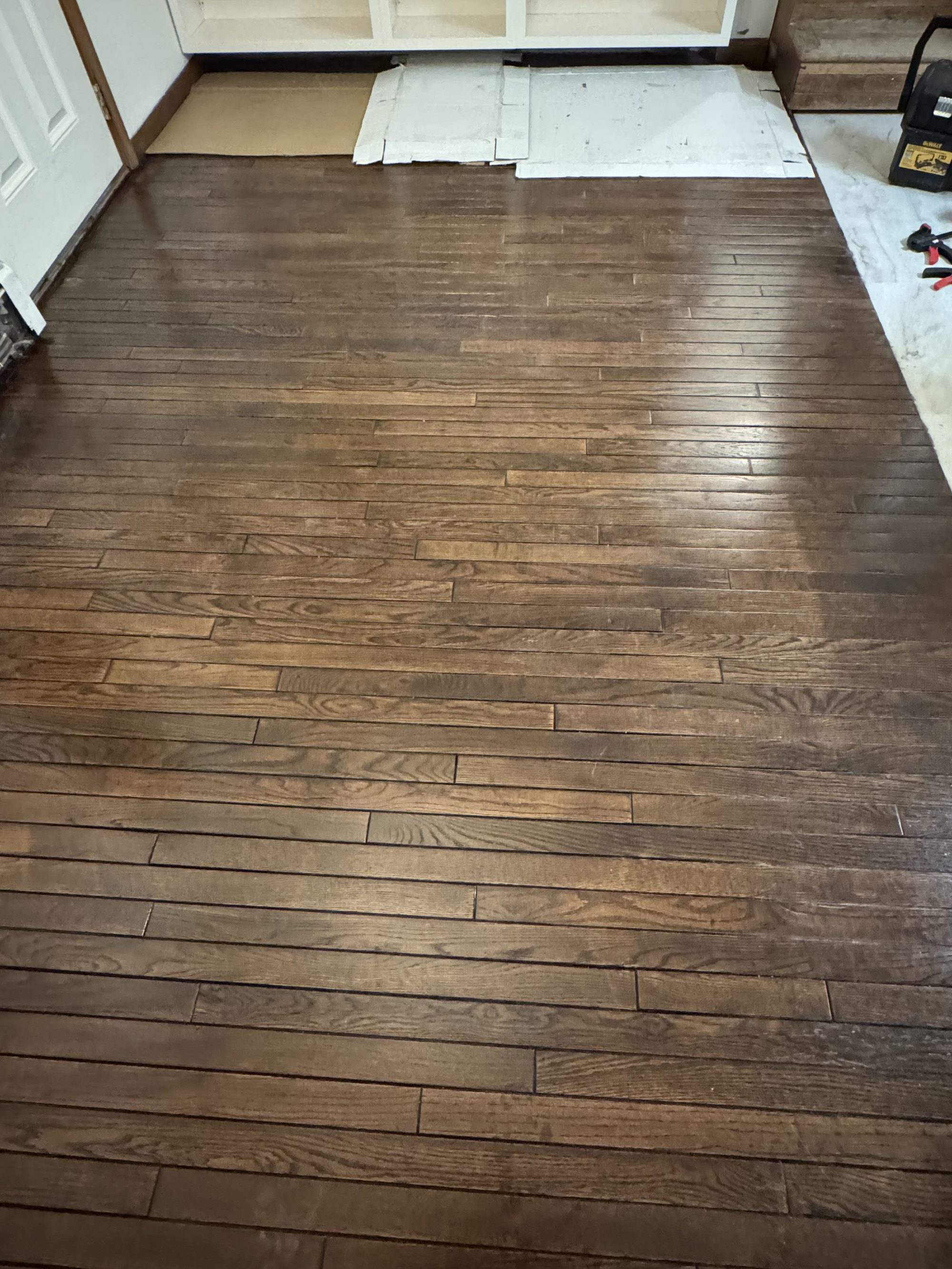 Hardwood floor refinishing after