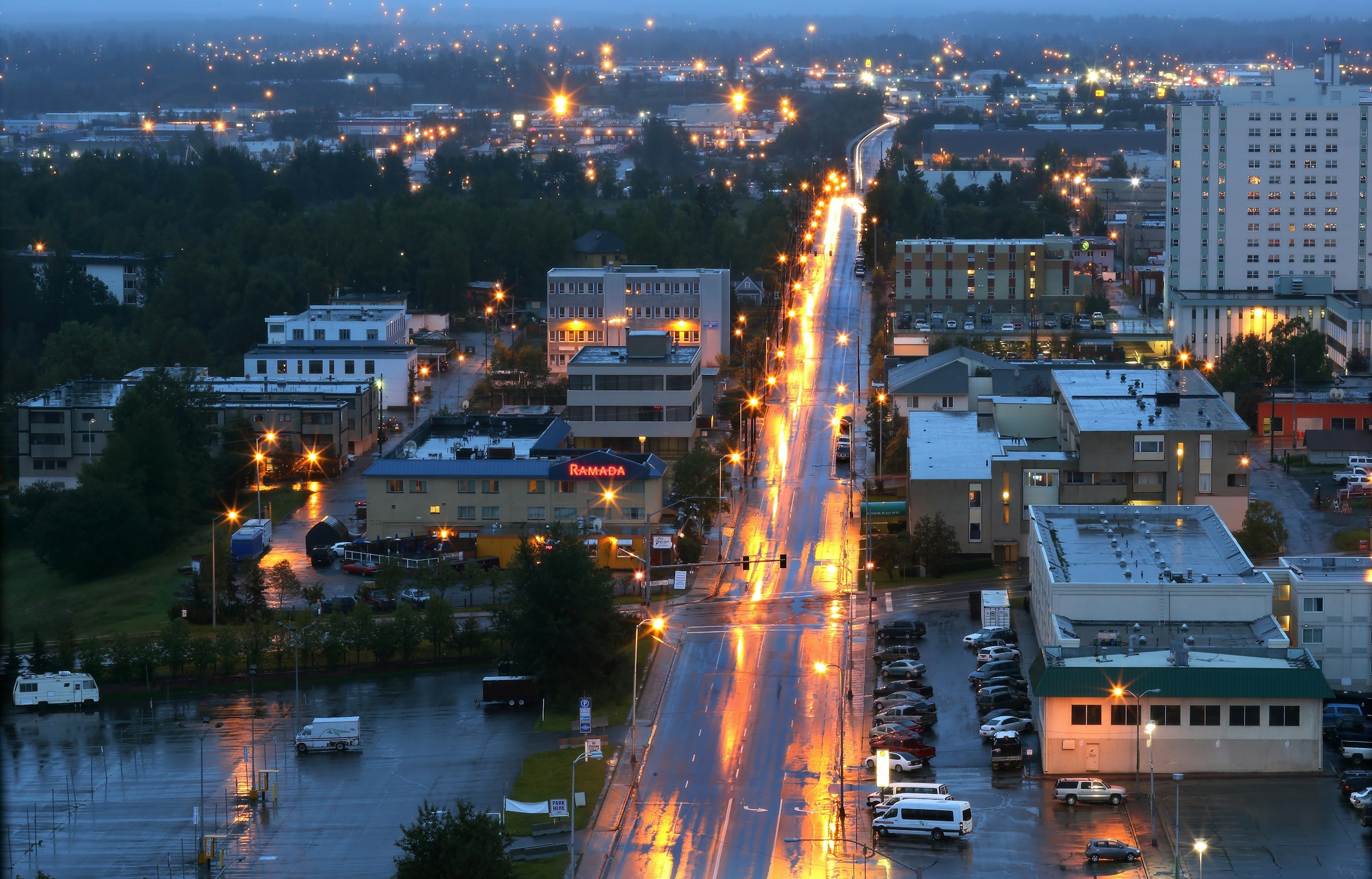 Anchorage, Alaska at dusk